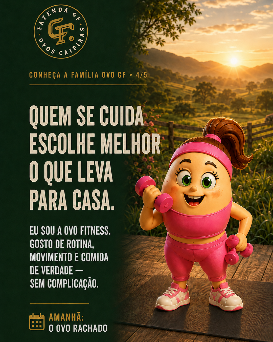 Ovo Fitness, personagem original da Família Ovo